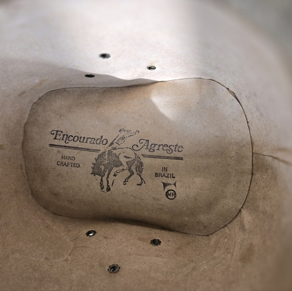 Cowboy Cowgirl Western Hat Hanfcrafted in Brazil Brown Tan - Picture 4 of 5